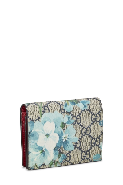 Blue GG Supreme Canvas Blooms Card Case, , large