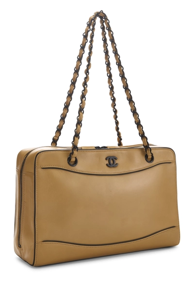 Beige Calfskin Chain Tote, , large