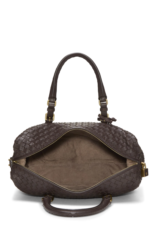 Brown Intrecciato Leather Montaigne Handbag, , large image number 5