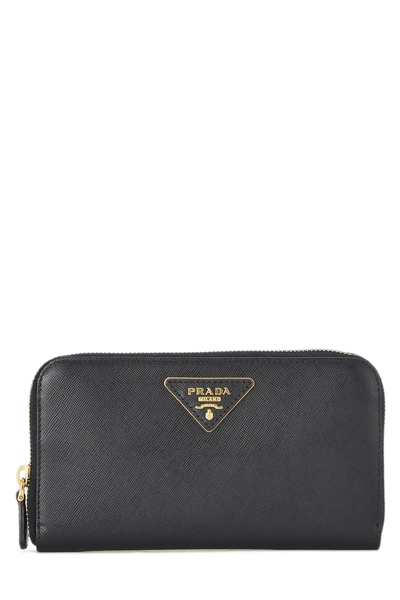 Black Saffiano Zip Around Wallet