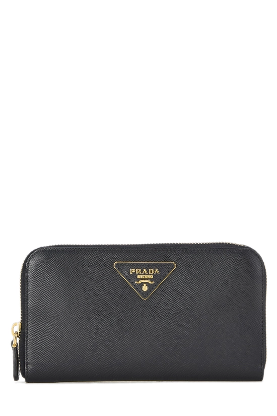 Black Saffiano Zip Around Wallet, , large image number 0