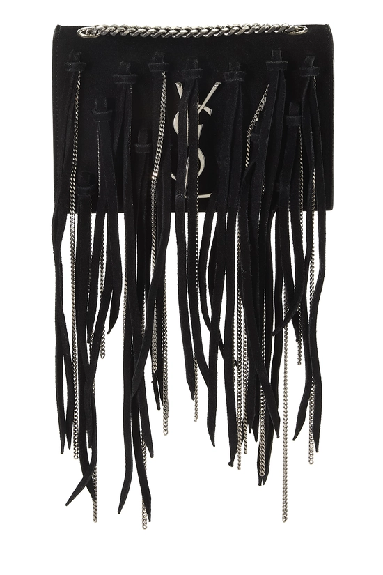 Black Suede Fringe Kate Small, , large image number 0