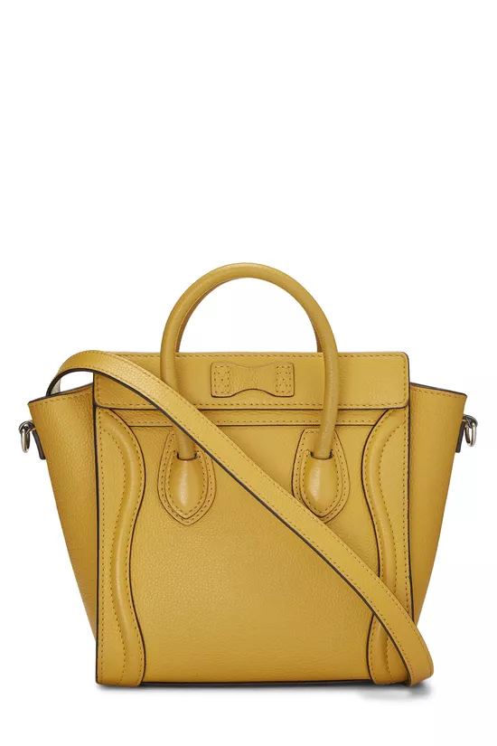 Yellow Drummed Calfskin Luggage Nano, , large image number 3
