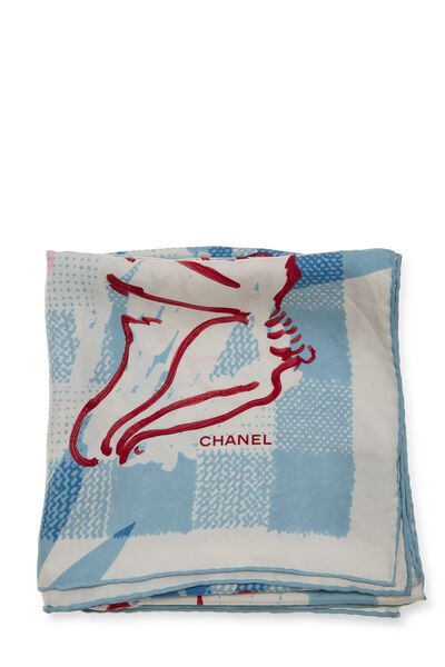 Blue Silk Scarf, , large