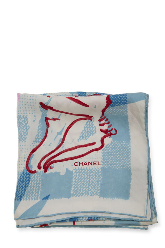 Blue Silk Scarf, , large image number 1