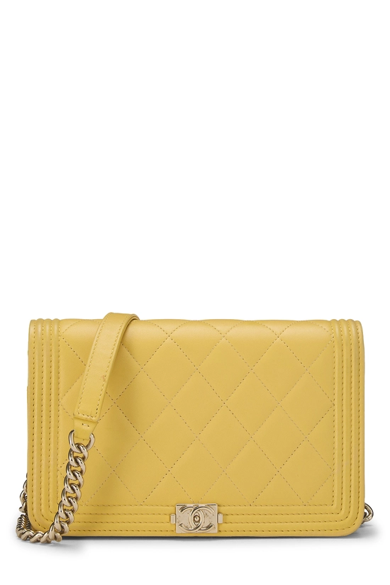 Yellow Quilted Lambskin Wallet on Chain (WOC), , large image number 0