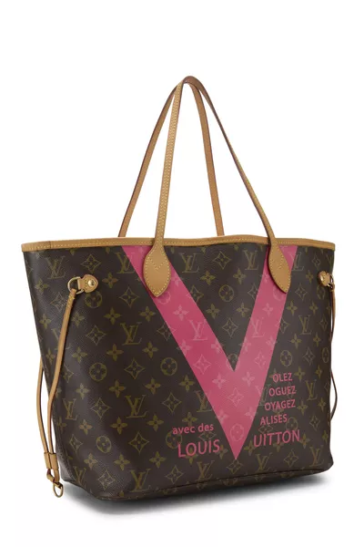 Pink Monogram V Neverfull MM, , large