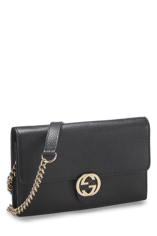 Black Leather Interlocking Crossbody Small, , large image number 1