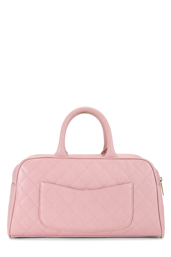 Pink Quilted Caviar Bowler Medium, , large image number 3