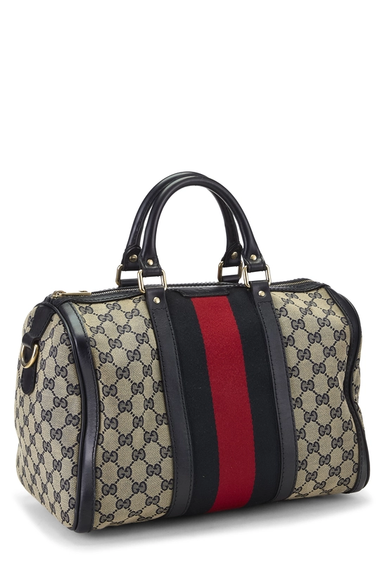 Navy GG Canvas Vintage Web Boston Medium, , large image number 1