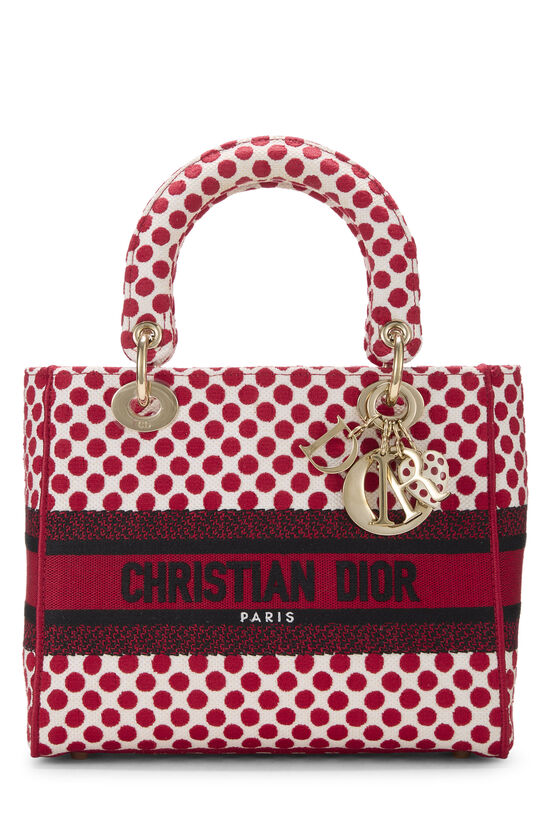 Red Embroidered Canvas Dioramour Lady D-Lite Medium, , large image number 0