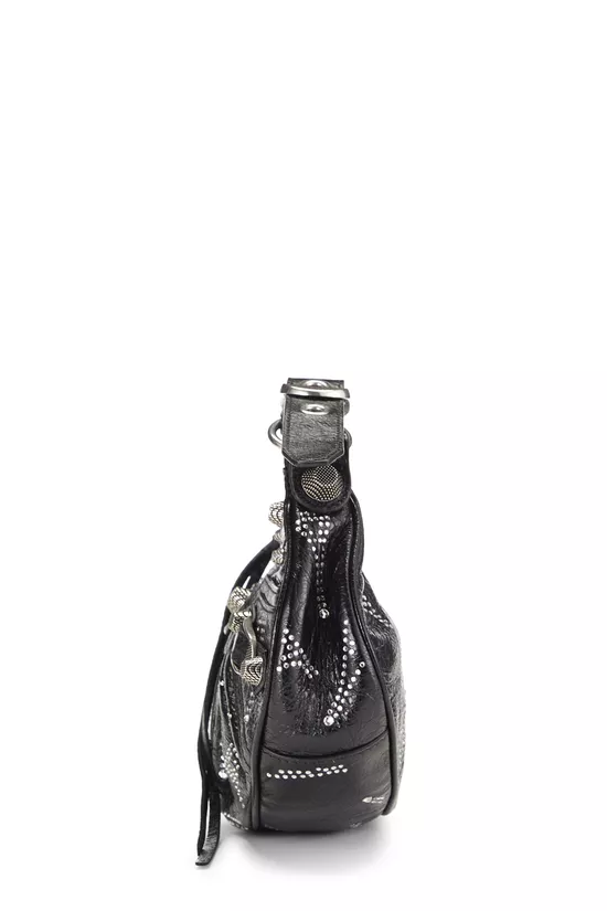 Black Embellished Le Cagole Shoulder Bag XS, , large image number 2