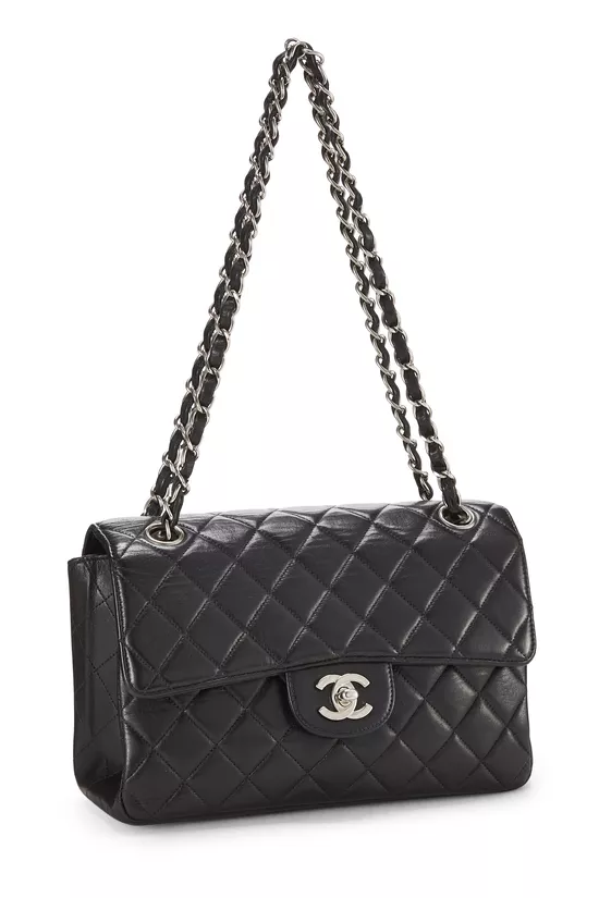 Black Quilted Lambskin Double Sided Flap Small, , large image number 1