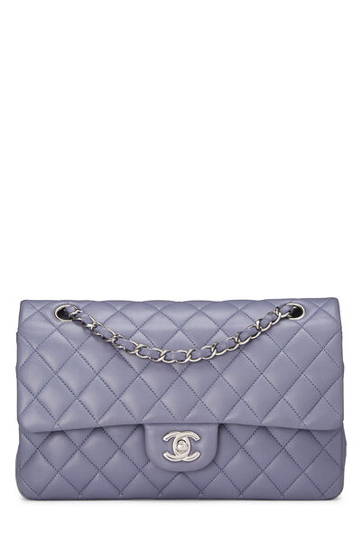 Blue Quilted Lambskin Classic Double Flap Medium