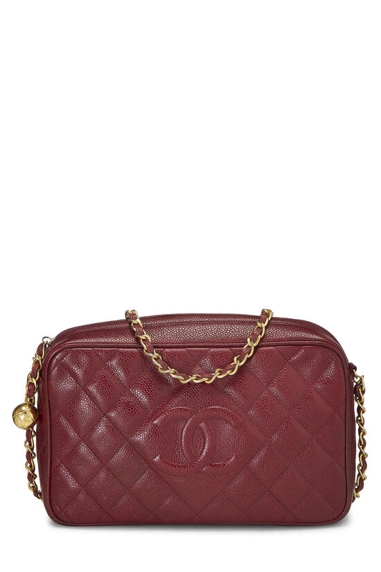 Chanel Red Quilted Caviar 'CC' Camera Bag Medium Q6BAST0FR7001