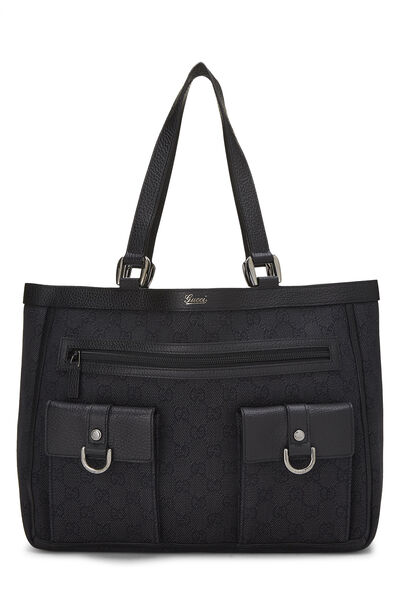 Black GG Nylon Abbey Pocket Tote