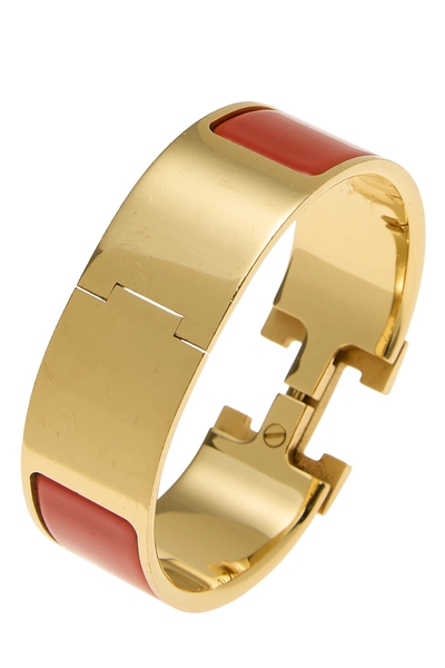 Orange Enamel Clic-Clac 'H' Wide, , large