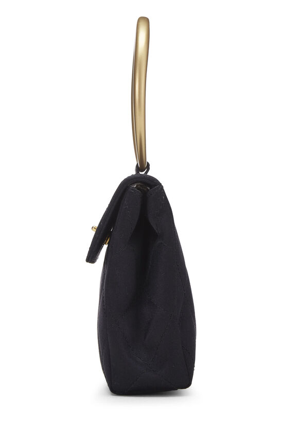 Black Quilted Satin Handbag Mini, , large image number 2