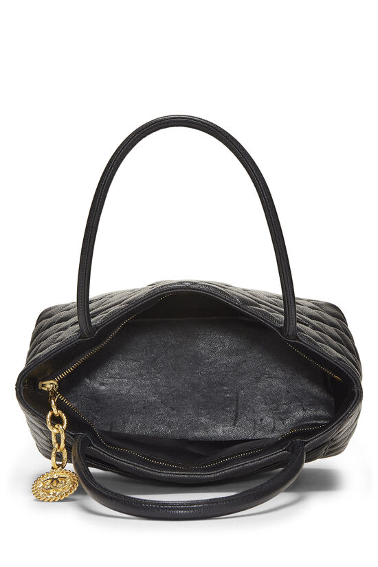 Chanel Black Quilted Caviar Medallion Tote Q6B02H0FKB454 | WGACA