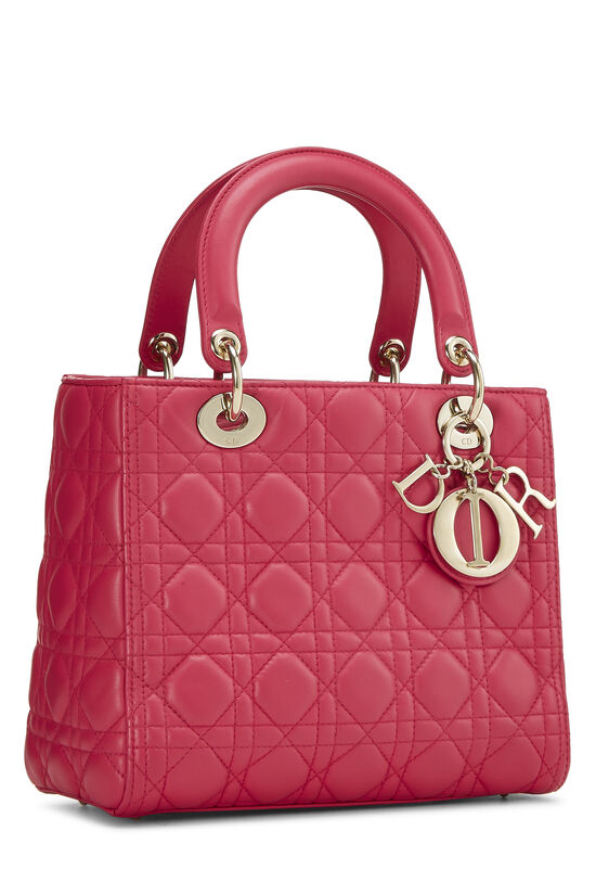 Pink Cannage Quilted Lambskin Lady Dior Medium, , large image number 1