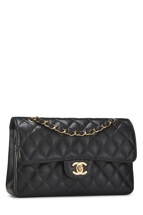 Black Quilted Caviar Classic Double Flap Small, , large image number 1