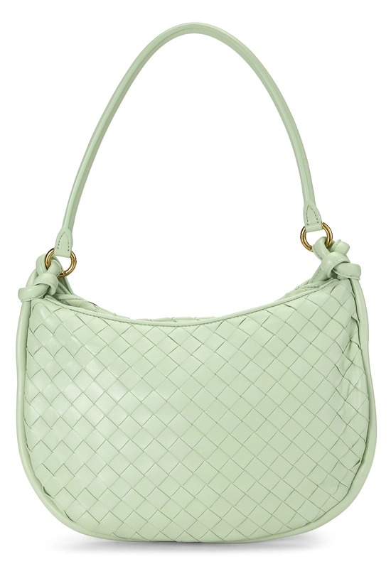 Green Intrecciato Leather Gemelli Medium, , large image number 0