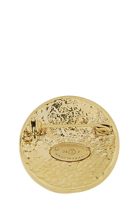 Gold Round 'CC' Pin, , large image number 1