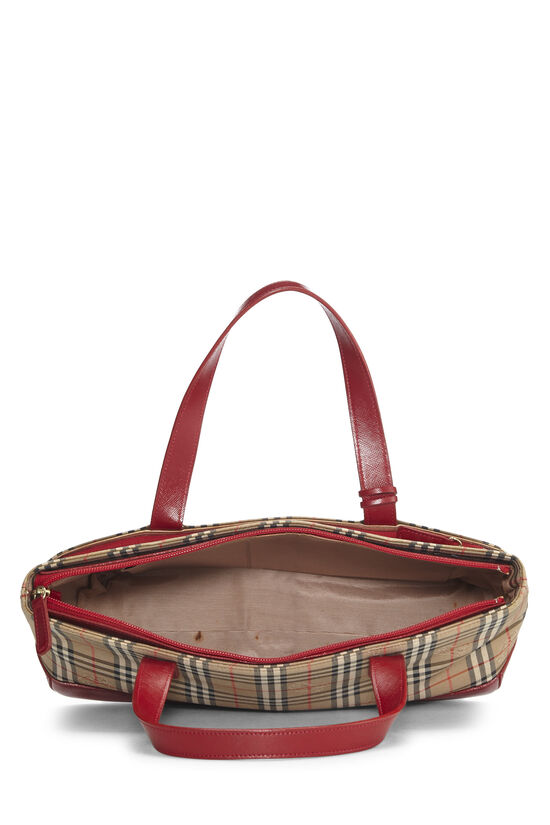 Red Haymarket Check Canvas Handbag, , large image number 5