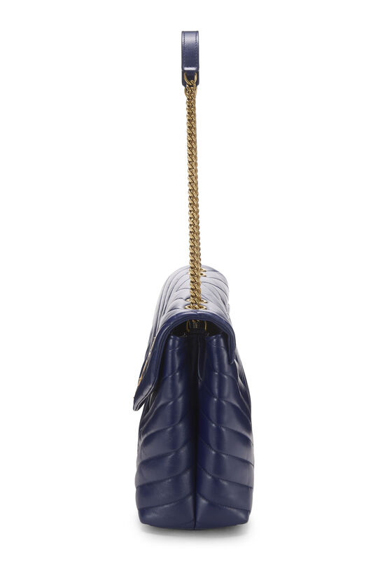 YSL Blue Calfskin Monogram Loulou Medium QTBHLN3PN7002 | WGACA