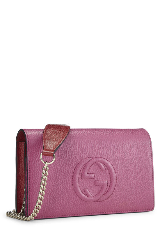 Pink Leather Soho Wallet on Chain, , large image number 1