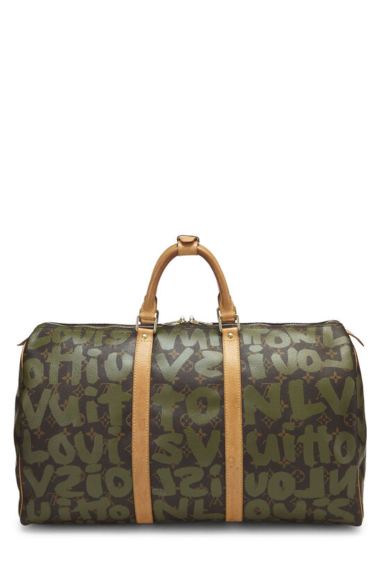 Stephen Sprouse x Louis Vuitton Green Monogram Graffiti Keepall 50, , large image number 3