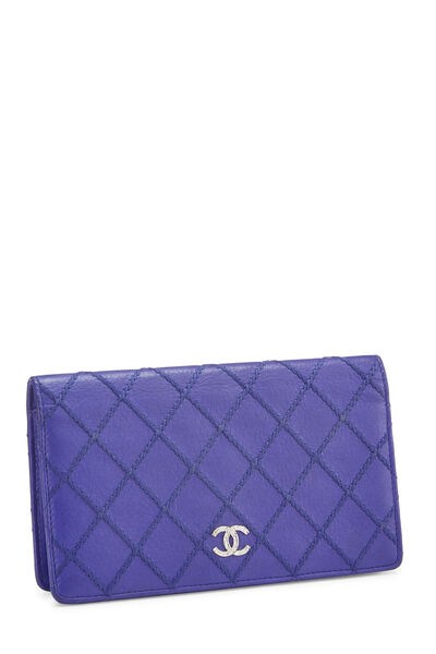 Purple Calfskin Ultra Stitch Continental Wallet, , large