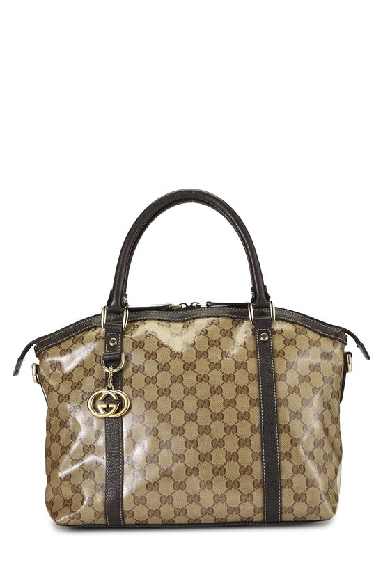 Brown GG Crystal Canvas Dome Handbag Large, , large image number 0