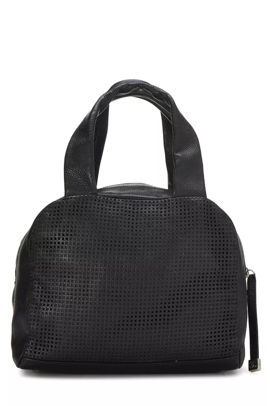Black Caviar Perforated 'CC' Handbag Small, , large image number 3