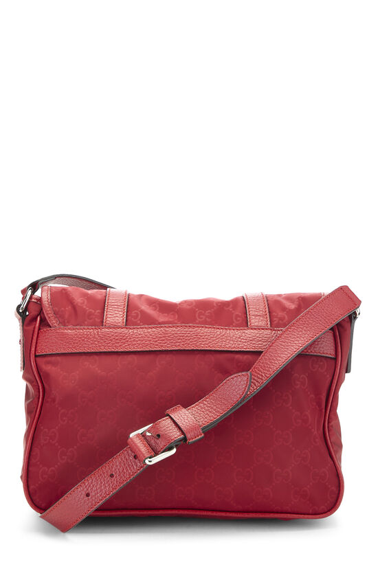 Red GG Nylon Buckle Flap Messenger Small, , large image number 3