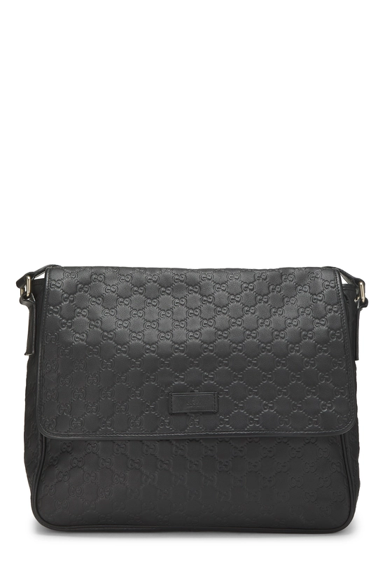Black Guccissima Flap Messenger, , large image number 0