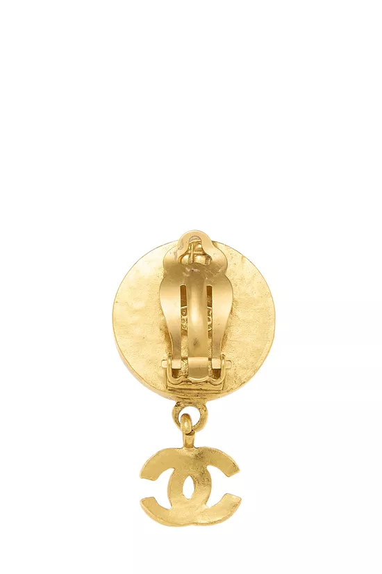 Gold Mother of Pearl Dangle Earrings, , large image number 1