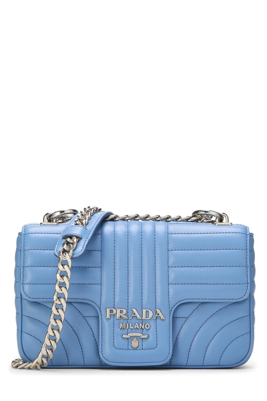 Blue Calfskin Diagramme Flap Bag Small, , large image number 0