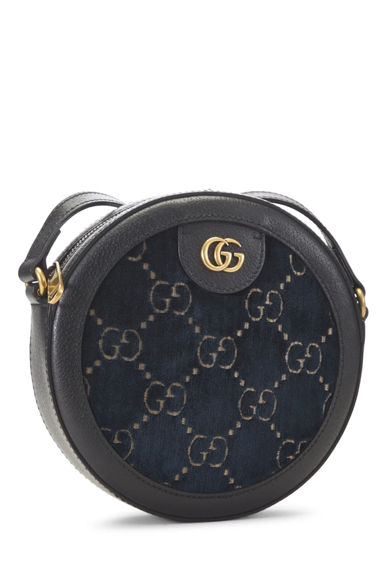 Blue GG Velvet Round Shoulder Bag Small, , large image number 1