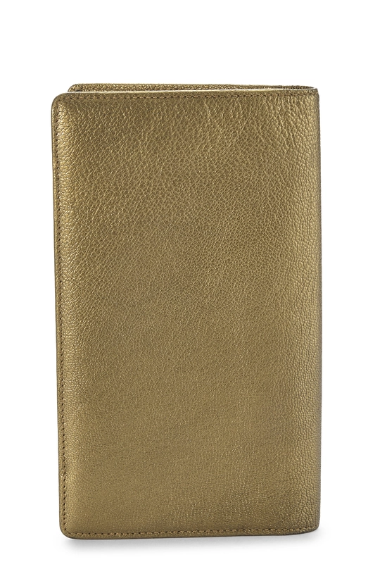 Gold Calfskin Long Wallet, , large image number 2