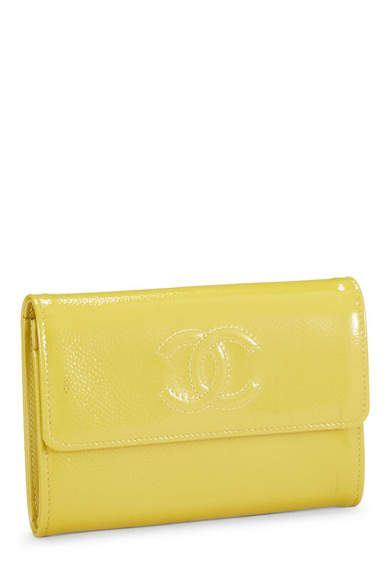 Yellow Patent Leather CC Timeless Flap Wallet, , large image number 2