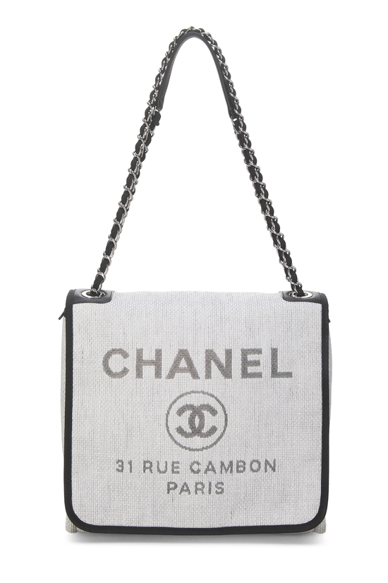 Grey Woven Raffia Deauville Messenger, , large image number 0