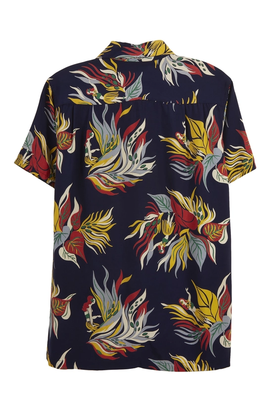 Blue Hula & Floral Champion Hawaiian Shirt, , large image number 1