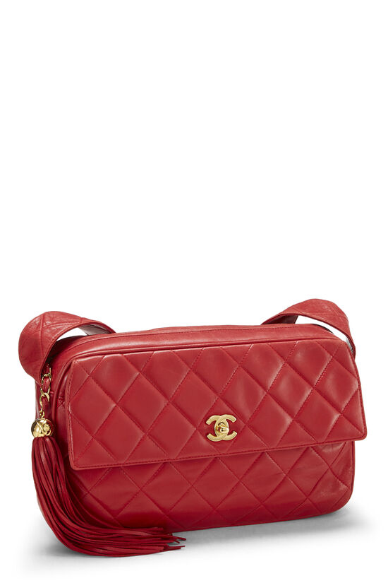 Red Chanel CC Timeless Lambskin Leather Single Flap Bag – Designer