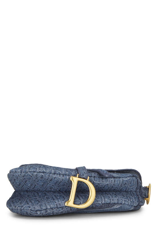 Blue Oblique Denim Saddle Bag, , large image number 4