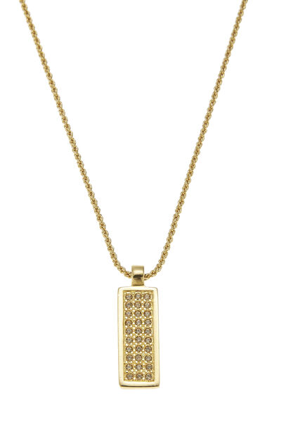 Gold & Crystal Trotter Pendant Necklace, , large