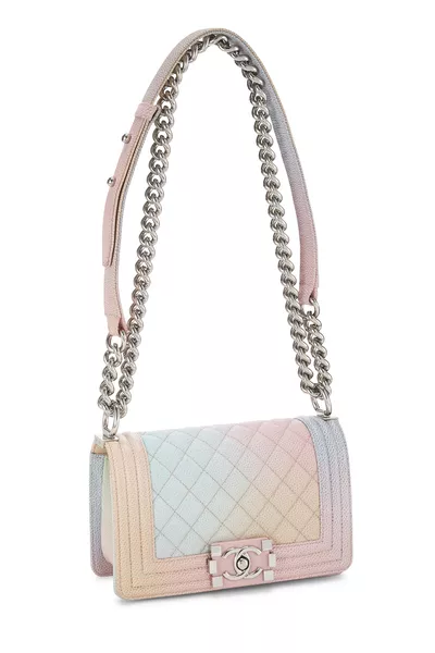Rainbow Quilted Caviar Boy Bag Small, , large