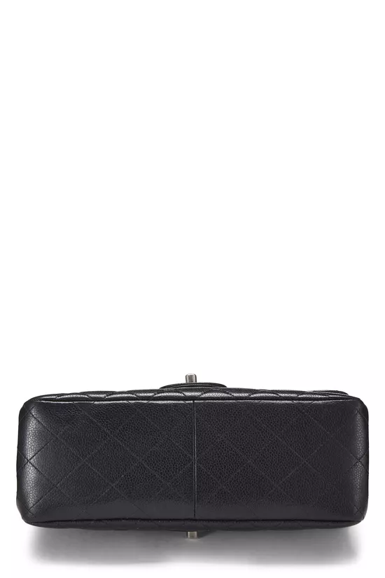 Black Quilted Caviar Double Sided Classic Flap Medium, , large image number 4