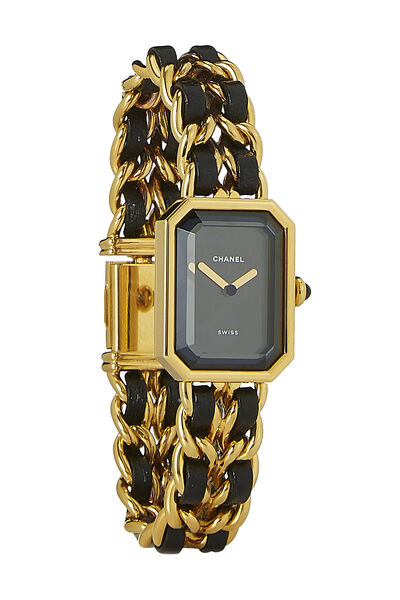 Gold & Black Leather Premiere Watch XL