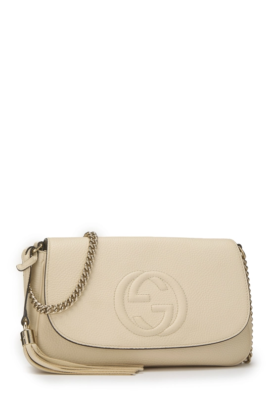 White Grained Leather Soho Crossbody, , large image number 1